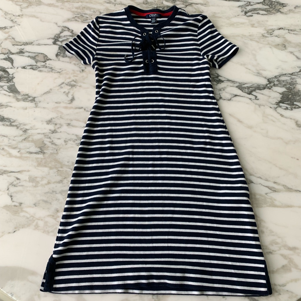 Chaps Striped Lace Up Bodycon Dress